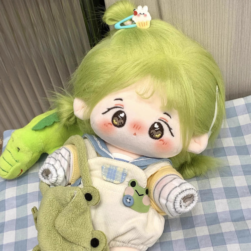 ぬいぐるみ ピンク髪 緑目 三角模様 ピンク髪緑目》大人気な激レア可愛い着せ替えぬいぐるみ《20cm