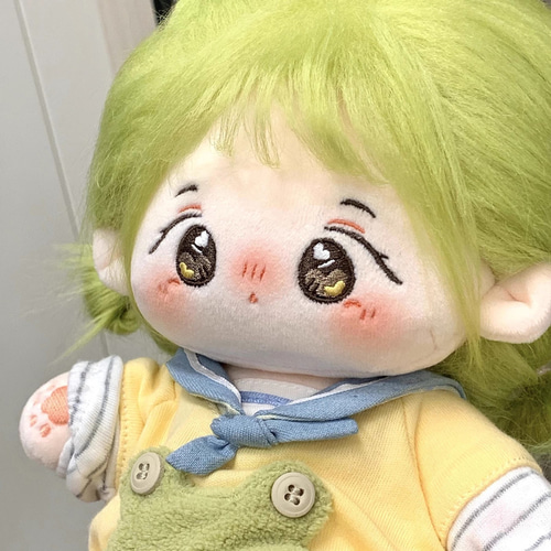 20cmぬいぐるみ 着せ替えぬいぐるみ ブド子 緑髪茶色目 骨格付き 漫画