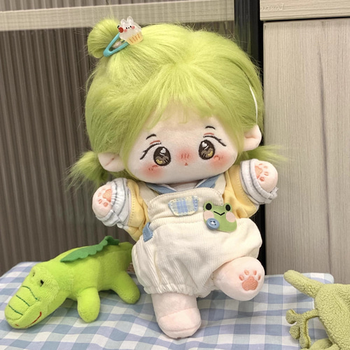 20cmぬいぐるみ 着せ替えぬいぐるみ ブド子 緑髪茶色目 骨格付き