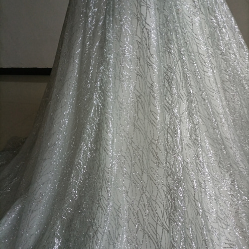 美品！ラザロ 3662風 ウェディングドレス Vネック キラキラチュール  