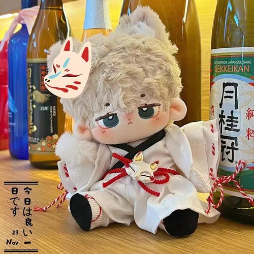 20cm着せ替えぬいぐるみ服 狐祭りセット 4色 着せ替え人形