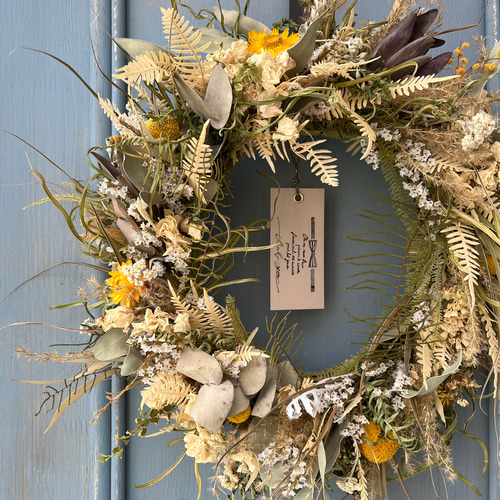 ヘリクリサムとユーカリのナチュラルリース&花冠 リース yuki 通販  