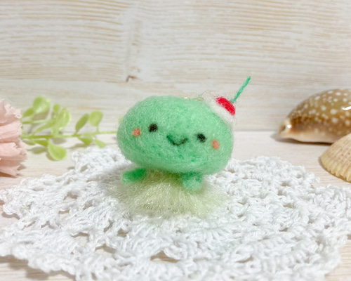 ♡メロンソーダになったクラゲちゃん♡ゆめかわいい くらげ 海月 羊毛