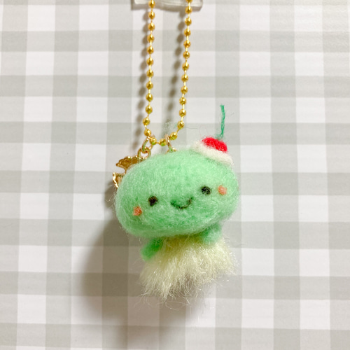 ♡メロンソーダになったクラゲちゃん♡ゆめかわいい くらげ 海月 羊毛