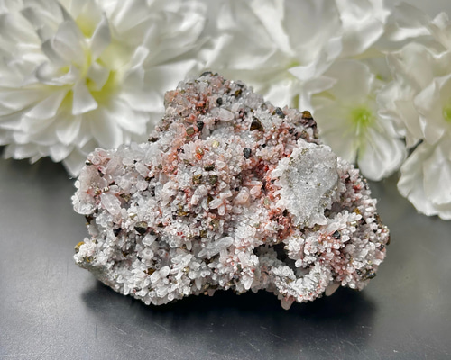 レア！パイライトインクォーツ（黄鉄鉱×赤水晶）クラスター 原石