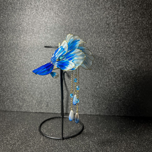 金魚】ディップアートのヘアクリップ ヘアクリップ・バナナクリップ 飾