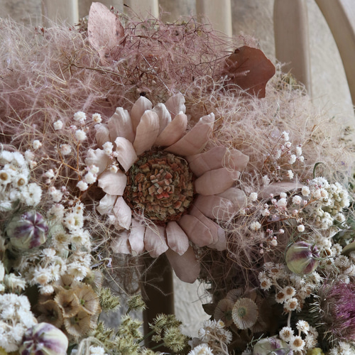 アートフラワーリース❁秋の花❁染花布花❁ハンドメイド 【公式通販】