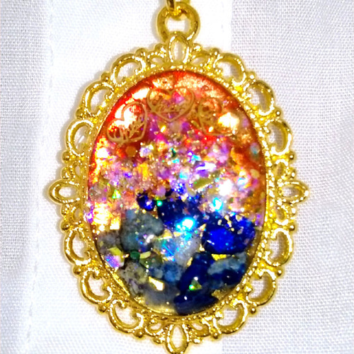 ヴィンテージ ラピスラズリ ネックレス 天然石 デザイン 瑠璃