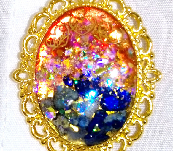 ラピスラズリの夢ペンダント（ハートver）天然石・瑠璃・キラキラ