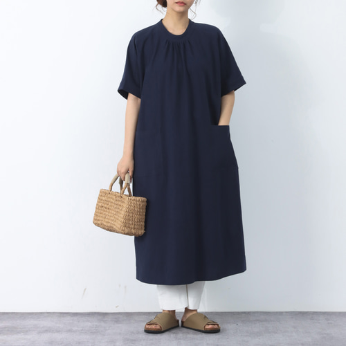 ジャンパースカート 暖かな微起毛素材 * Navy X Green タータン