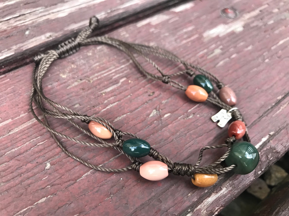 【名称】彩玉ブレスレット 1つ ゴビ石−719 彩玉ブレスレット