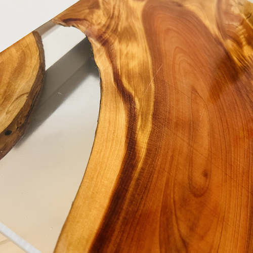 訳あり サイドテーブル ソファテーブル 貝塚伊吹 レジンテーブル  