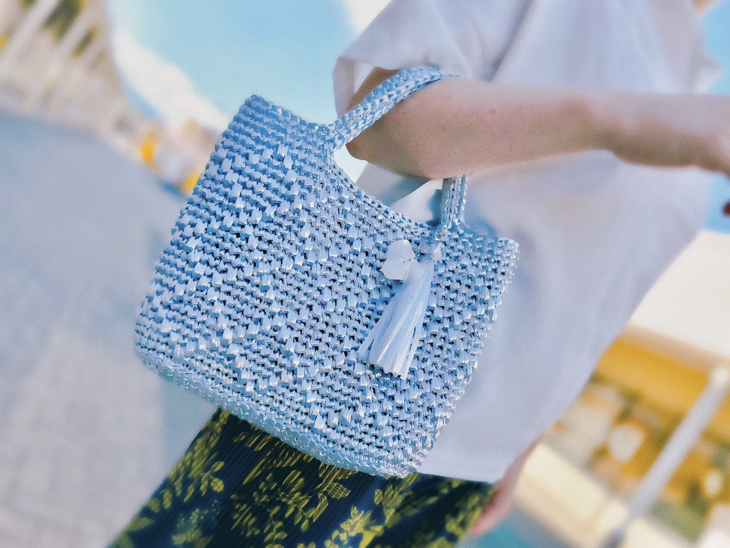 受注制作　ダイヤ柄のモチーフバッグ