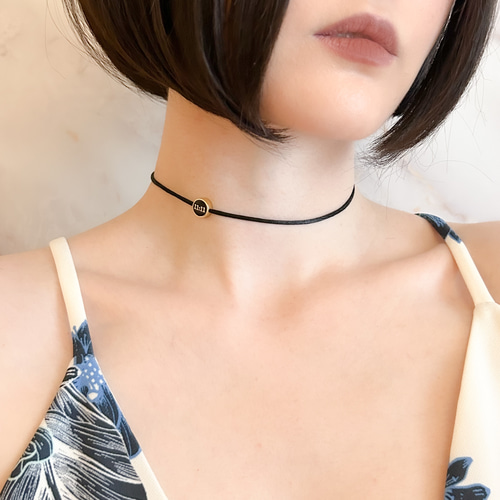 フロッキーチョーカーOP♡ Angel number1111：黒ロープのシンプルチョーカー SV613