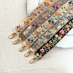 印度刺繡絲帶手帶、短帶、智慧型手機帶，5 種顏色 第2張的照片