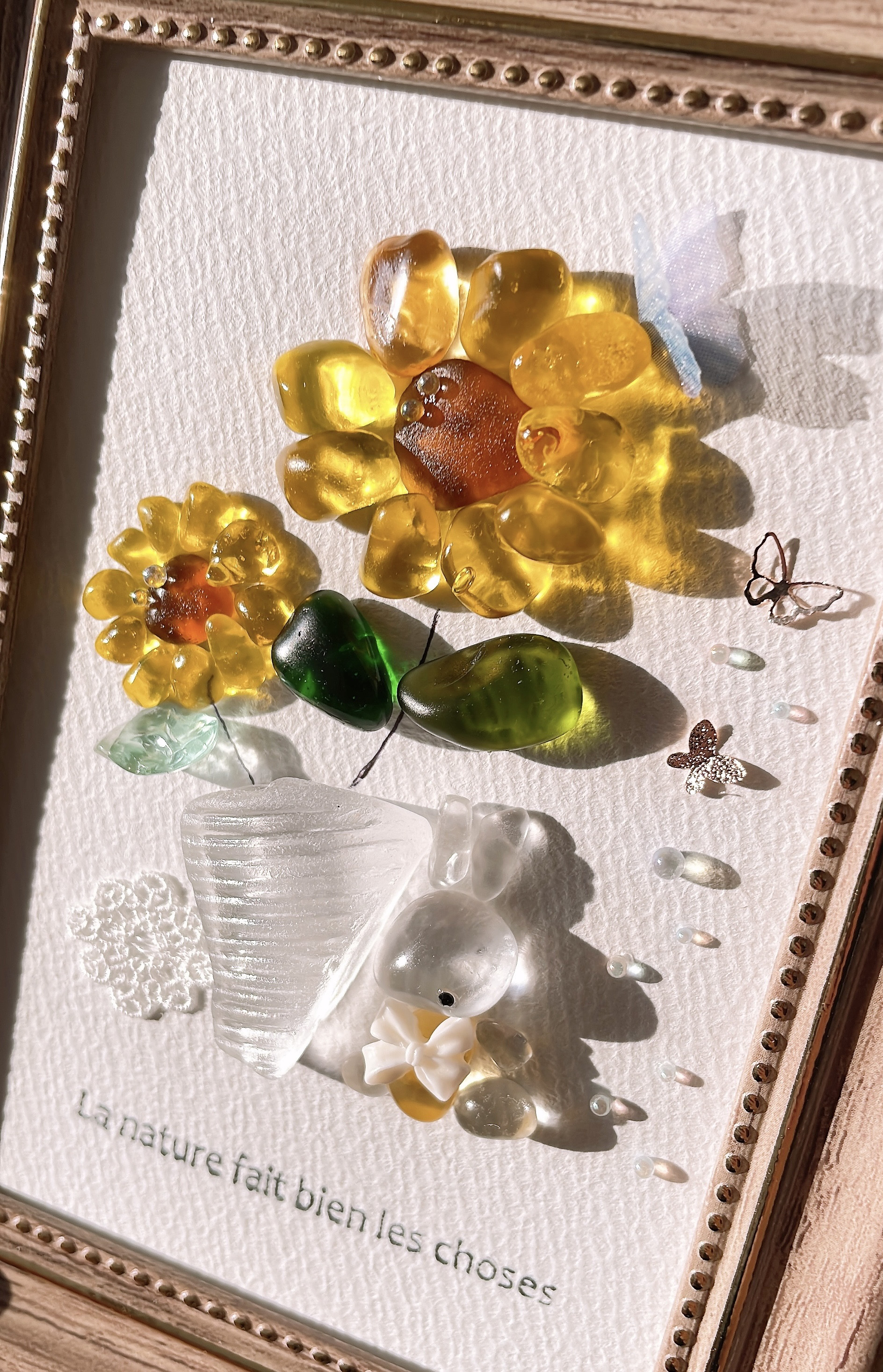 シーグラスアート+° 子うさぎtwins♡ インテリア ギフト 【公式通販】