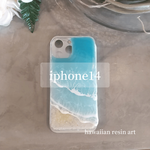 スマホケース スマートフォン 夏 海 波 iPhone エポキシレジン
