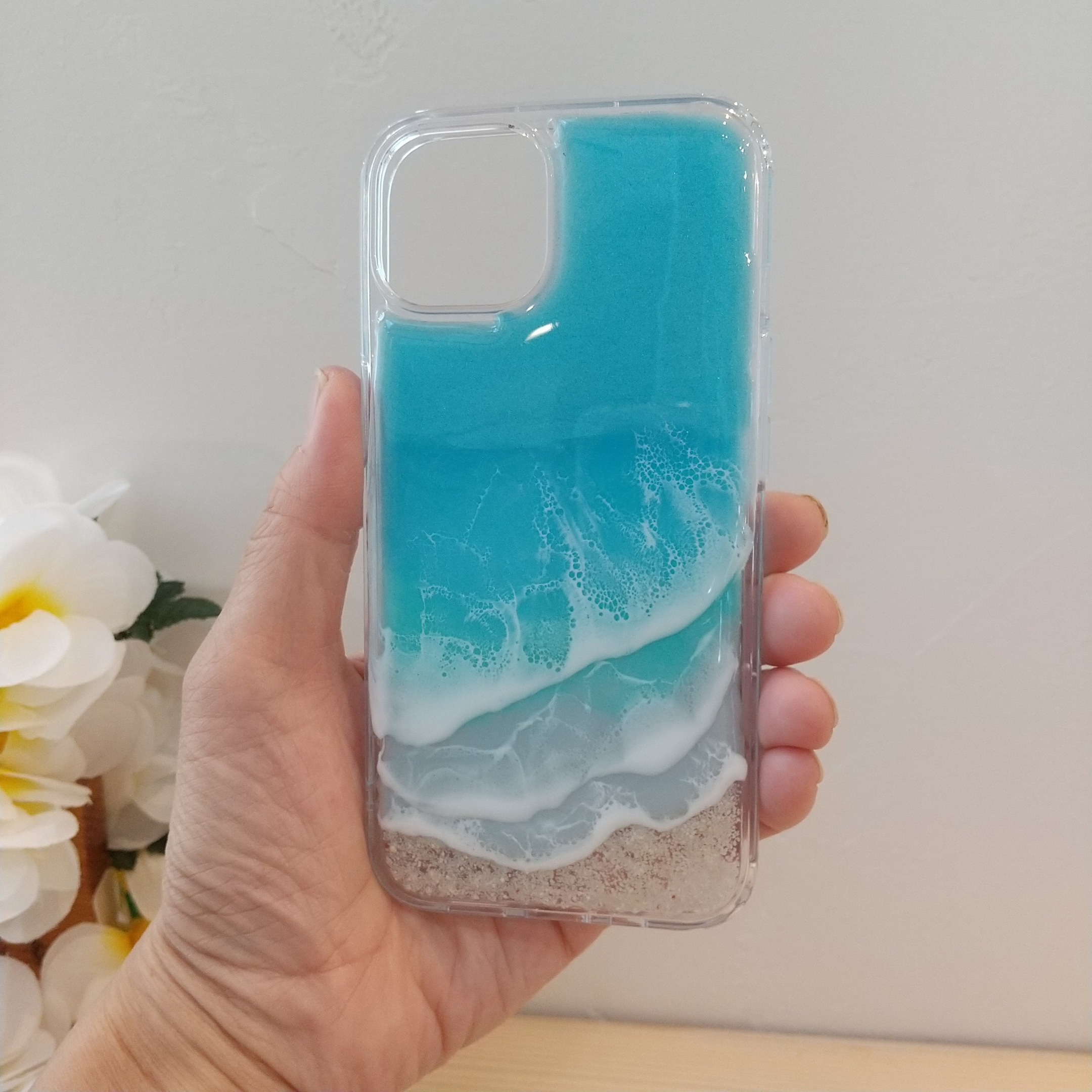 iPhone14 Pro MAX カバー レジンアート iPhone16 15 14 ケース レジンオーシャンアート シェル