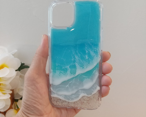 送料無料 iPhone14 スマートフォンケース 夏 海 波 iPhone