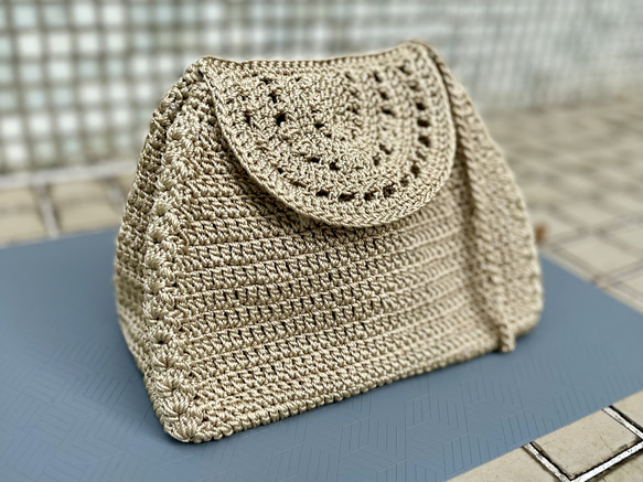 繩編織手挽斜背迷你兩用小包 第7張的照片