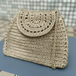 繩編織手挽斜背迷你兩用小包 第6張的照片