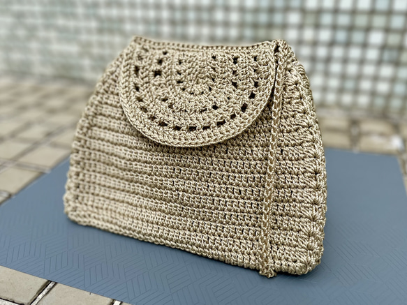 繩編織手挽斜背迷你兩用小包 第6張的照片