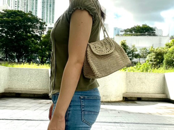 繩編織手挽斜背迷你兩用小包 第4張的照片