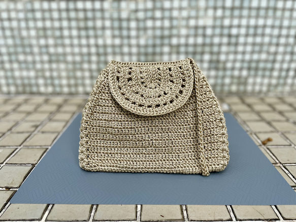 繩編織手挽斜背迷你兩用小包 第5張的照片