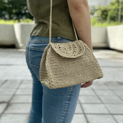 繩編織手挽斜背迷你兩用小包 第2張的照片