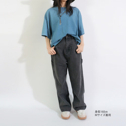 渚のマンダラ ろうけつ染めオーバーサイズtee( ユニセックスサイズ) *ash blue* 6枚目の画像