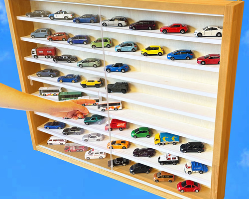 お片付け ミニカー 収納 ケース コレクション ラック シェルフ 棚