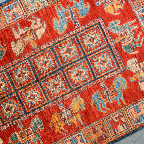 248×83cm【アフガニスタン手織り絨毯】ガズニーウール パジリク