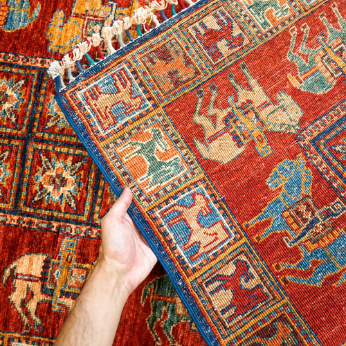 177×127cm アフガニスタン手織り絨毯 ガズニーウール 177×127cm アフガニスタン手織り絨毯 ガズニーウール 177×127cm