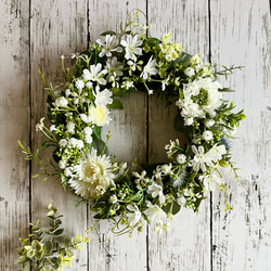 30cm ピンクのフラワーリース(アーティフィシャルフラワー) リース