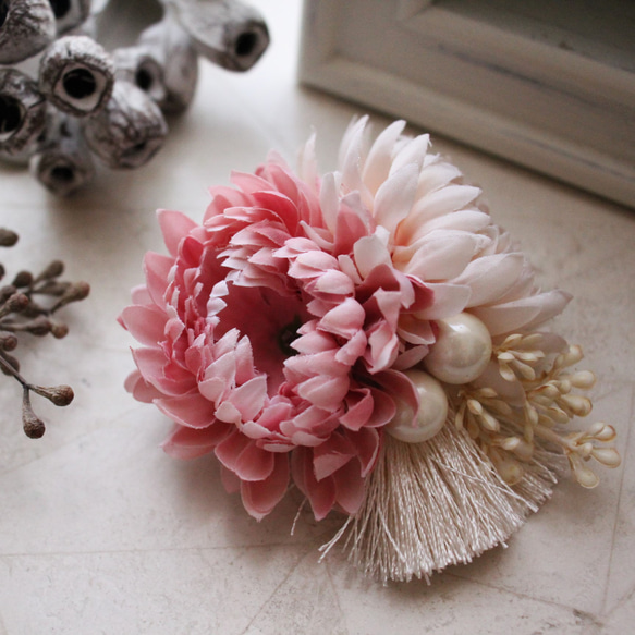 お花のヘアクリップ✿　ピンク＆クリーム お花のヘアクリップ✿ ピンク＆クリーム 【公式通販】