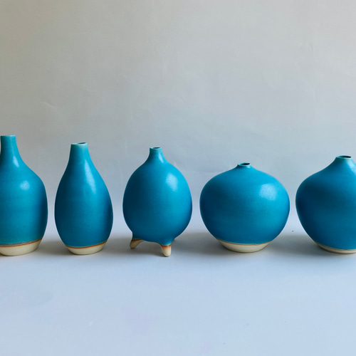 トルコブルーのちび壺＊一輪挿し 一輪挿し・花瓶・花器 studio MYK