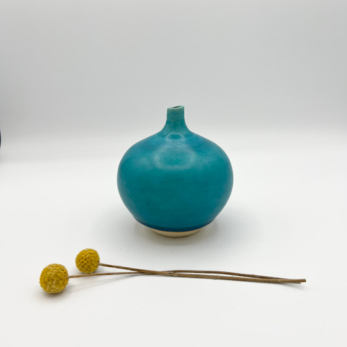トルコブルーのちび壺＊一輪挿し 一輪挿し・花瓶・花器 studio MYK