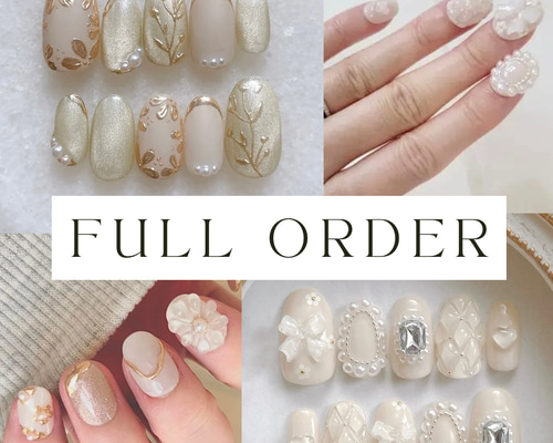 ネイルチップ フルオーダー ブライダル　成人式 85a7f725f3d6767e6c28ed577f74b9