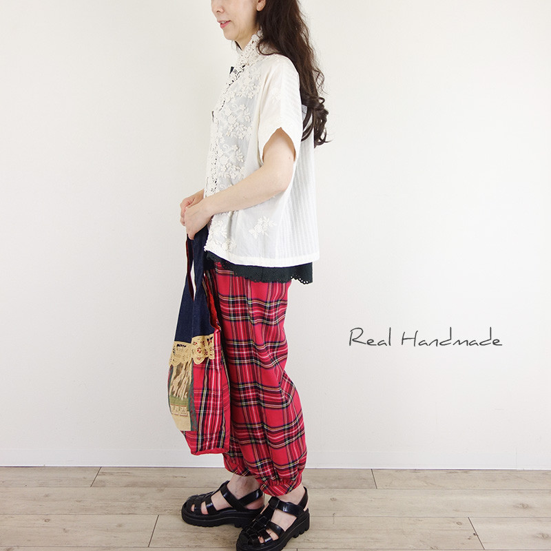 [予約販売] テッキングレッドタータンカフスパンツ（セットアップにもなります）