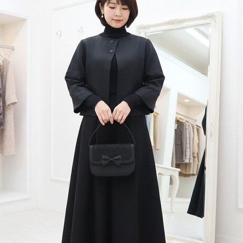 黒／スミクロ セット購入増 冠婚葬祭 2サイズ ボトルネック/フリル襟