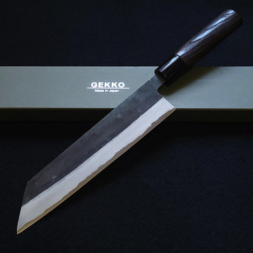 白紙1号 黒打 文化包丁 180㎜ G9368 栗柄 月光作 手作り 月光作 白紙1号 黒打 文化包丁 170㎜ #1321 焼栗柄 包丁・ナイフ GEKKO