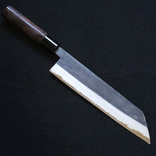 なんでも鑑定団よりも驚き！ 白紙2号 月光作 黒打 包丁 焼栗柄 G1515 210㎜ 切付包丁 調理器具