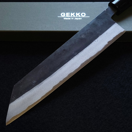 白紙2号 黒打 牛刀包丁 240㎜ G9328 焼栗柄 月光作 月光作 白紙2号 黒打 切付包丁 210㎜ G1515 焼栗柄 包丁
