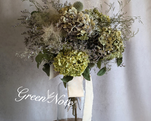 スモークツリー とアンティーク紫陽花のシックな2wayガーランド　クラスペディア スモークツリー とアンティーク紫陽花のシックな2wayガーランド クラス