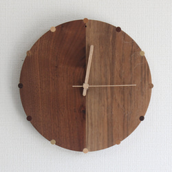 天然木の掛け時計(エンジュの木)電波時計 漢数字 掛け時計・置き時計