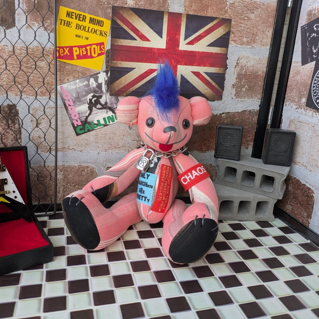 【アウトレット】ANARCHY BEAR モヒカンくん（２５ｃｍ）【moko* hand made bear】