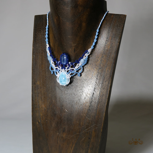 ドミニカ産 ラリマー 羽 マクラメネックレス 【公式通販】