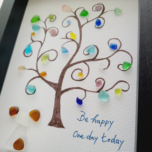 金具付♡専用♡シーグラスアート ⭐︎わんちゃんとわくわく