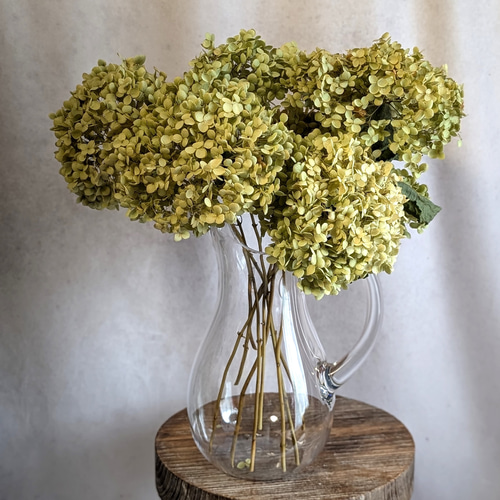 割れない・欠けない丈夫な花瓶付き！アンティーク紫陽花アナベルの