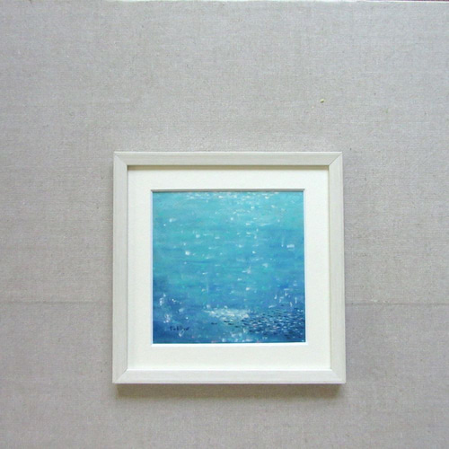 原画 残響 青 額付き 原画＊額付き】いつも海を見ていた